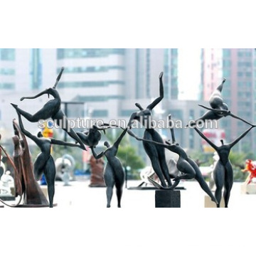 Modern figure dance decoration copper sculpture
